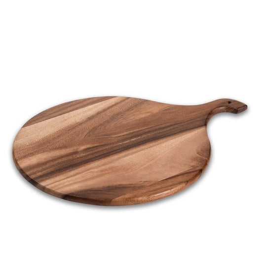 Acacia Wood Cutting Charcuterie Board Large Round with Handle Kalmar Home on Tampa Home & Garden Store