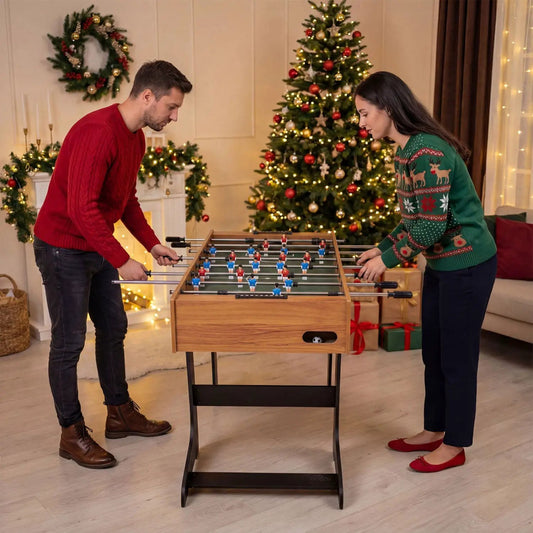 DirectDeals 48-Inch Folding Foosball Table, competition-size, wooden cabinet with folding legs on Tampa Home & Garden Store