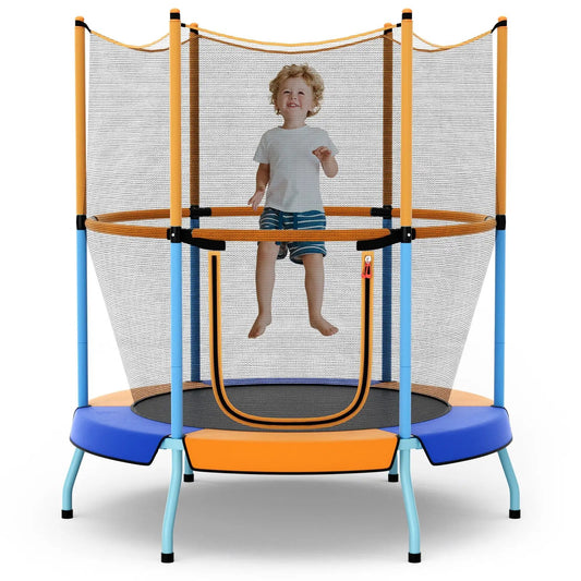Toddler trampoline with safety enclosure net, 48in orange frame DirectDeals mini trampoline on Tampa Home & Garden Store