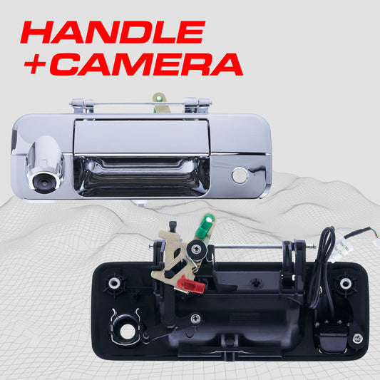 Chrome tailgate handle with backup camera by Master Tailgaters for Toyota Tacoma on Tampa Home & Garden Store