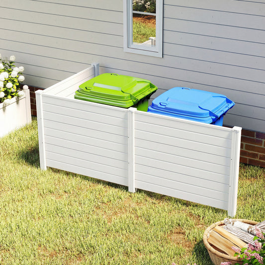 48 x 38 Inch Air Conditioner Fence 3 Panels with Metal Ground Stakes for Patio Backyard - Tampa Home & Garden Store