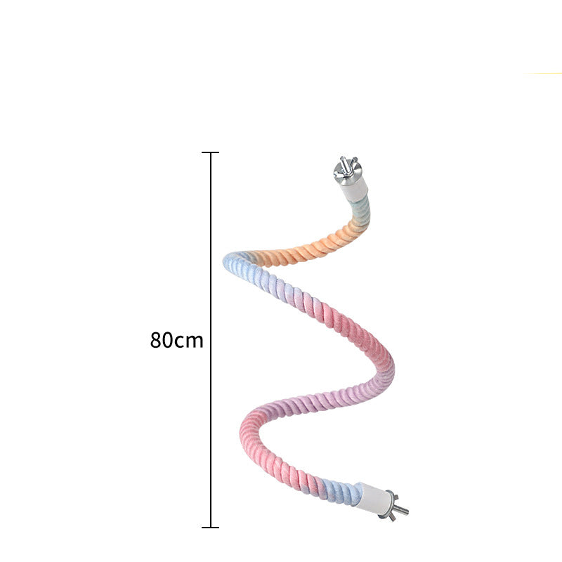 Bird rope perch gradient rainbow for cages, 80cm bendable climbing toy, Sell My Stuff on Tampa Home & Garden Store