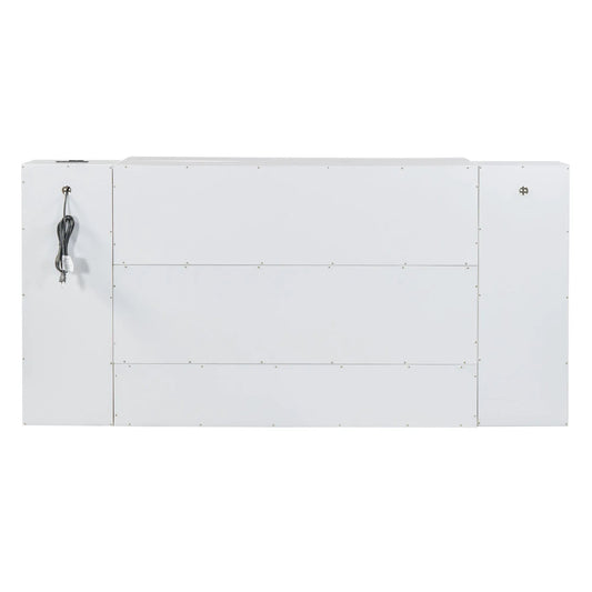 Queen Murphy Wall Bed with Drawer and Cabinets white cabinet unit with exposed screws and cord on Tampa Home & Garden Store