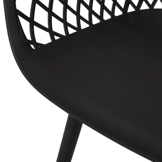Poppy Chair black polypropylene outdoor stool with lattice back on Tampa Home & Garden Store