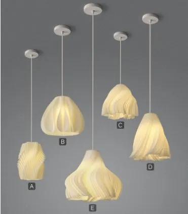 Decorbites Nordic pendant lamp set, five cream ribbed glass pendants at varying heights on Tampa Home & Garden Store