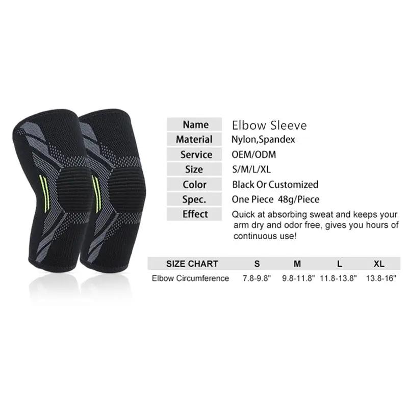 Elbow Sleeve Compression Brace for Tendonitis, black nylon/spandex, pair on Tampa Home & Garden Store