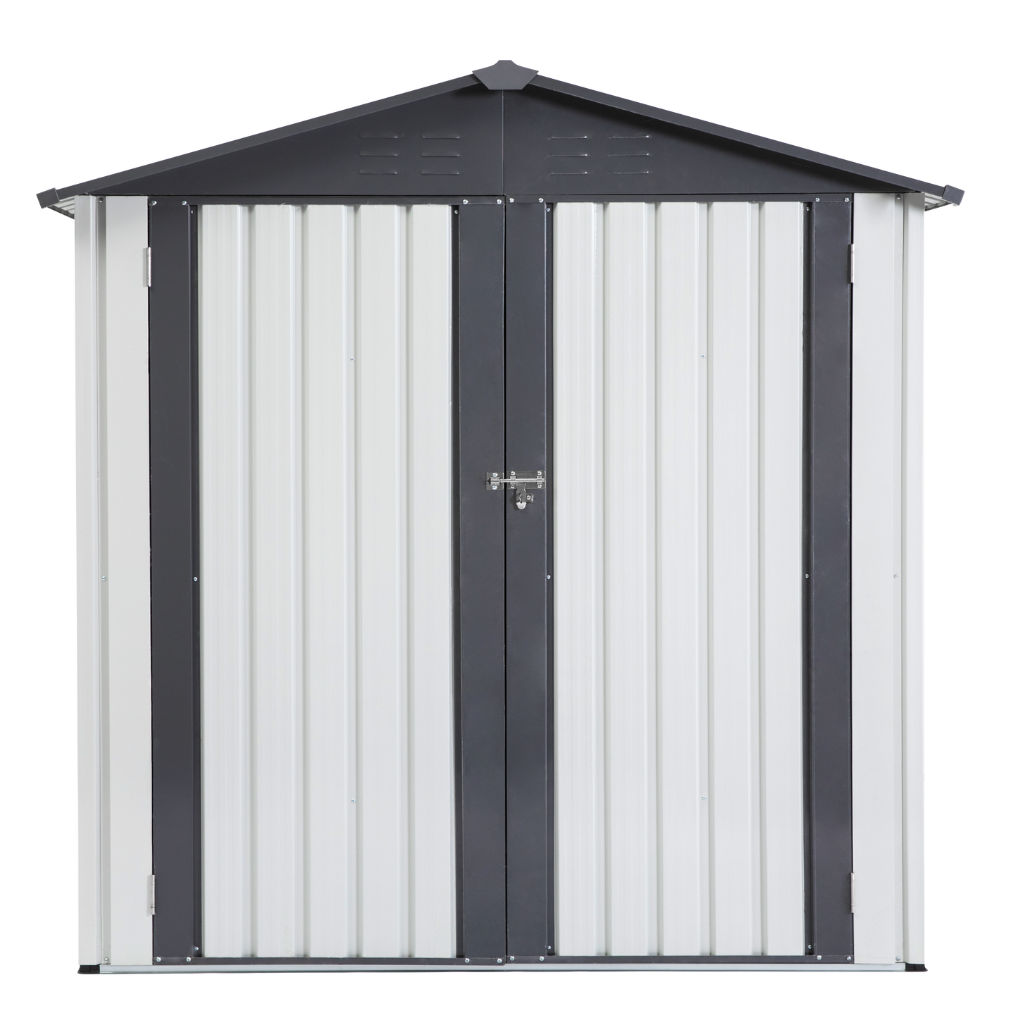 XWT014 garden metal storage shed gray 6x4x6ft with double doors and latch on Tampa Home & Garden Store