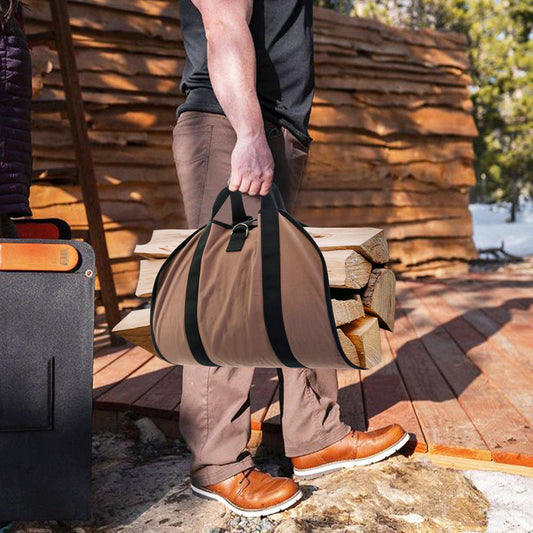 Outdoor Firewood Storage Bag Firewood Transport Bag Canvas Tote Bag Wood Carrier