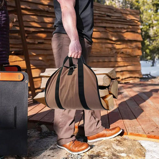 Outdoor Firewood Storage Canvas Tote Bag
