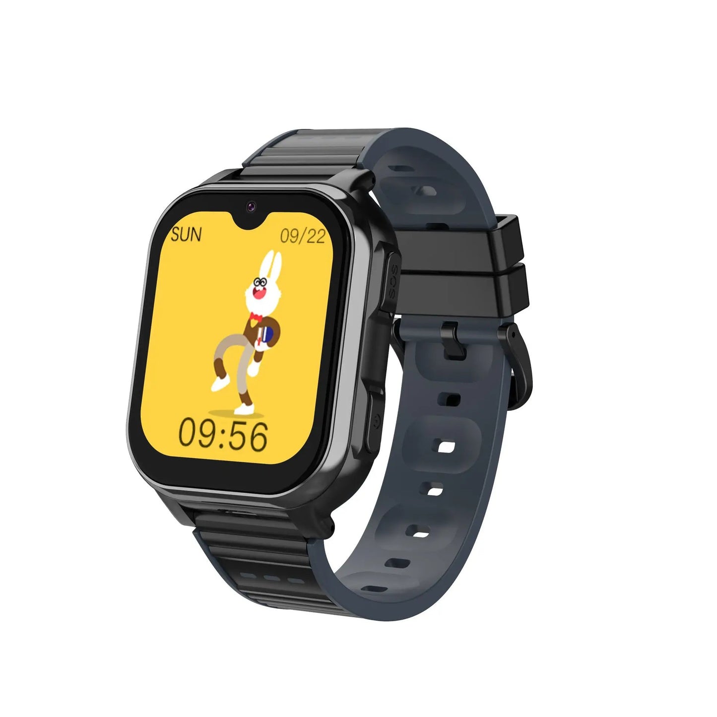 Children's 4G GPS Smart Watch with blue-gray strap and yellow display VIP Digital Presence on Tampa Home & Garden Store