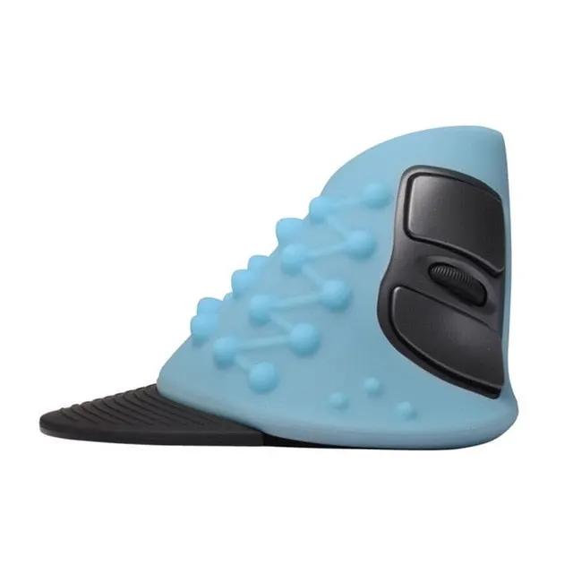 Delux M618GX vertical wireless mouse blue with black side buttons and spike grip, 1600 DPI on Tampa Home & Garden Store