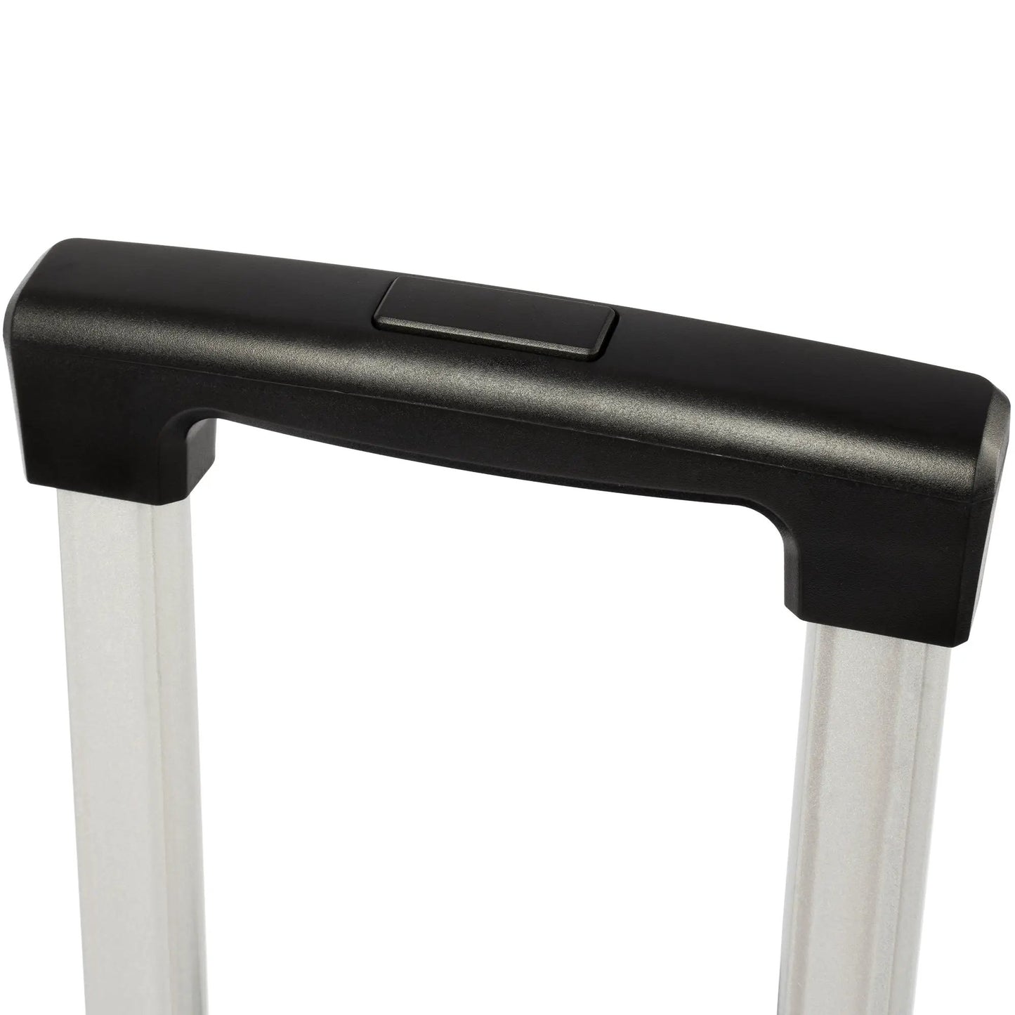 Three Piece ABS Hardside Luggage Set handle closeup black, push-button grip on Tampa Home & Garden Store