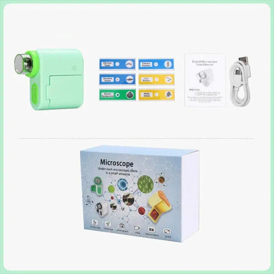 Mint green handheld kids microscope 1000x with 6 color-coded slides set VIP Digital Presence on Tampa Home & Garden Store
