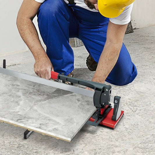 DirectDeals 48 Inch Manual Tile Cutter for Porcelain Tiles with red base and gray rail on Tampa Home & Garden Store