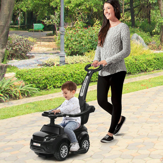 3 In 1 Ride on Push Car Toddler Stroller Sliding Car with Music-Blue - Tampa Home & Garden Store