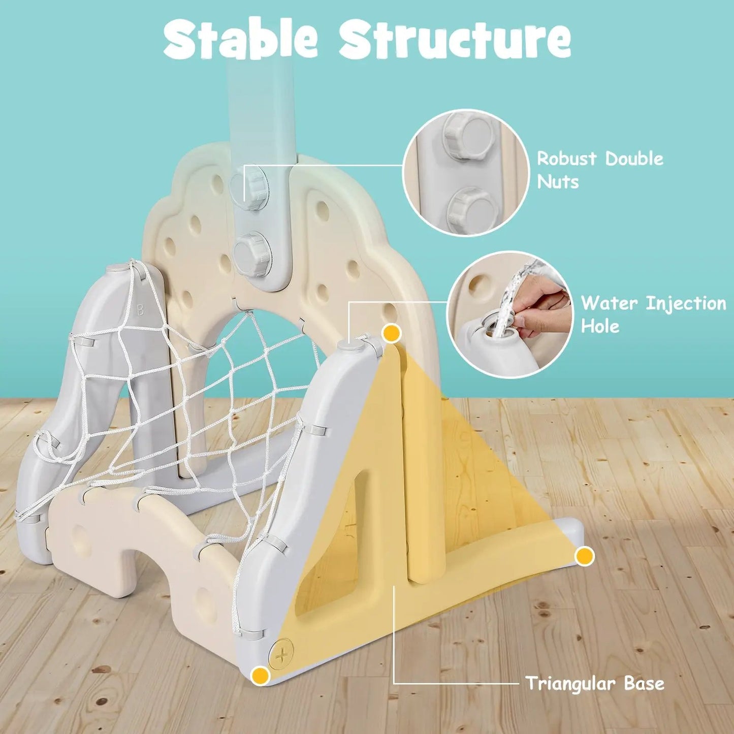 3-in-1 Adjustable Kids Basketball Hoop Sports Set-Green - Tampa Home & Garden Store