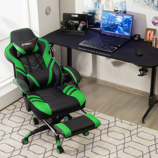 Adjustable Gaming Chair with Footrest for Home Office-Green - Tampa Home & Garden Store