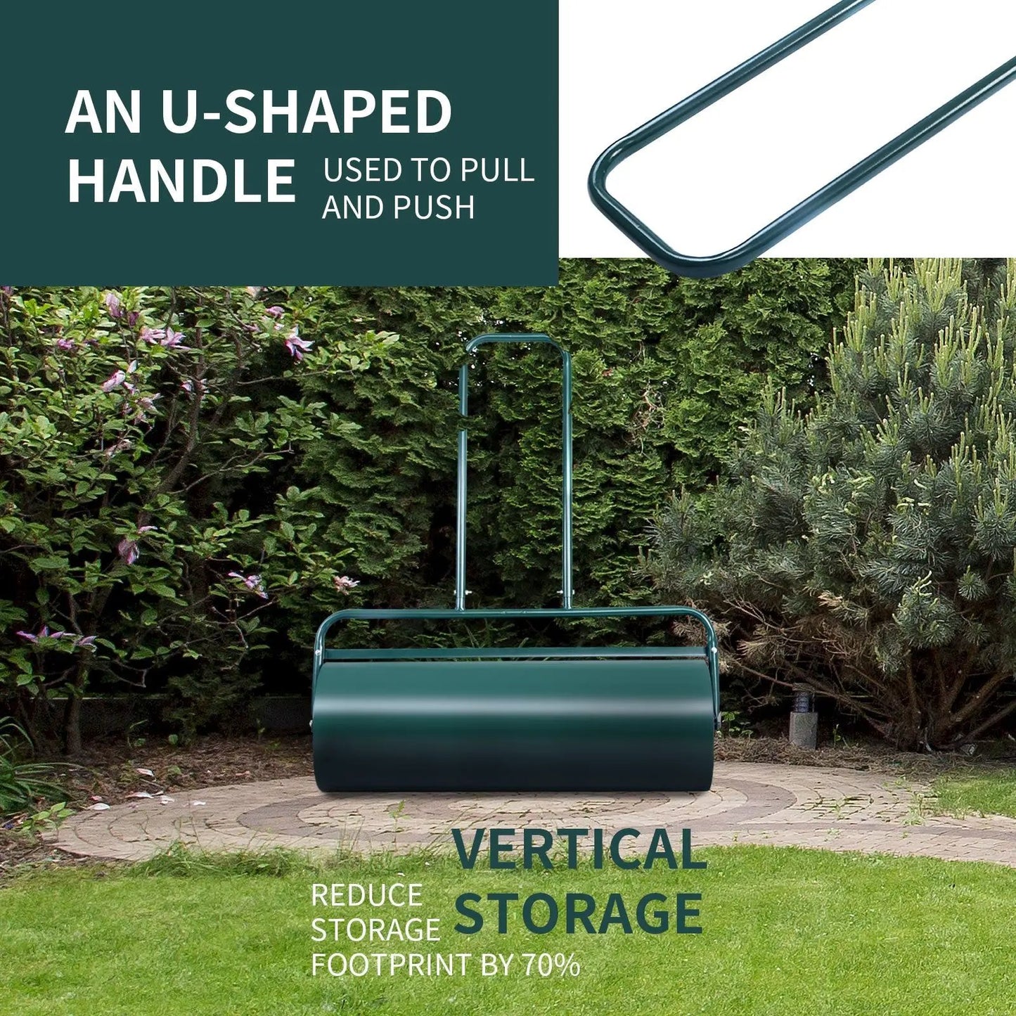 Tow lawn roller 36x12 in water-filled metal push handle DirectDeals on Tampa Home & Garden Store