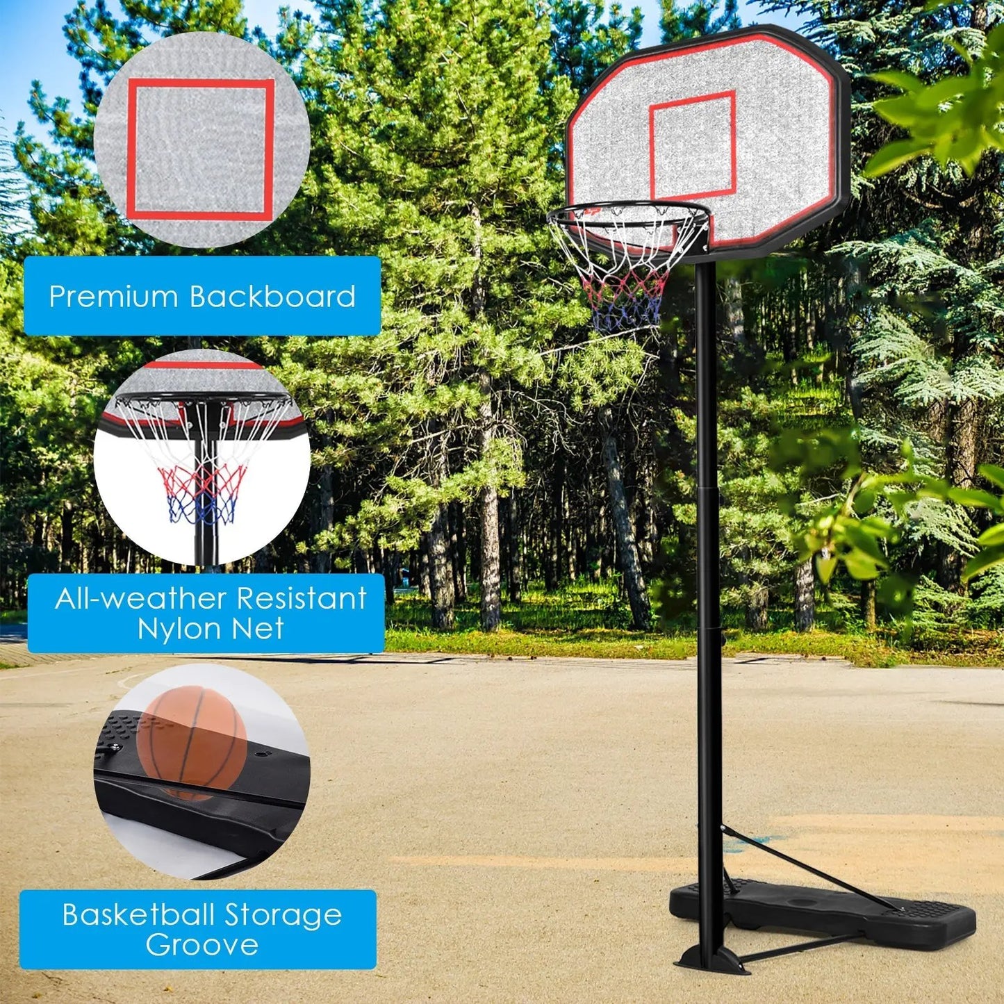 43 Inch Height Adjustable Indoor Outdoor Basketball Hoop with nylon net DirectDeals on Tampa Home & Garden Store