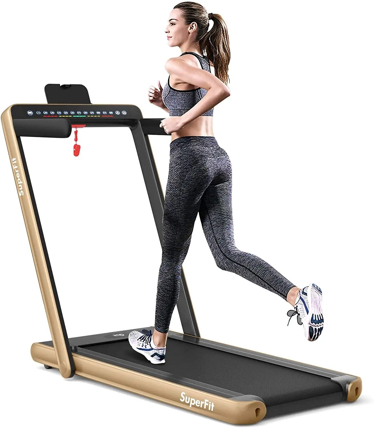 2-in-1 Electric Folding Treadmill For Home Fitness