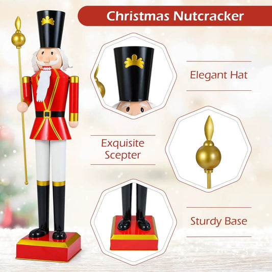 4 ft Christmas Nutcracker with black hat and red coat DirectDeals decorative figurine on Tampa Home & Garden Store