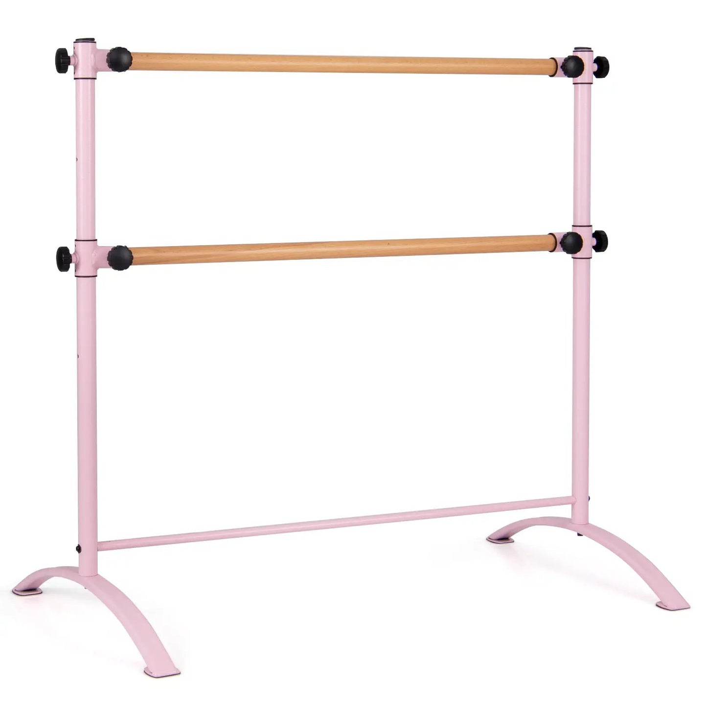 4 Foot Portable Freestanding Double Ballet Barre pink frame with wood bars DirectDeals on Tampa Home & Garden Store