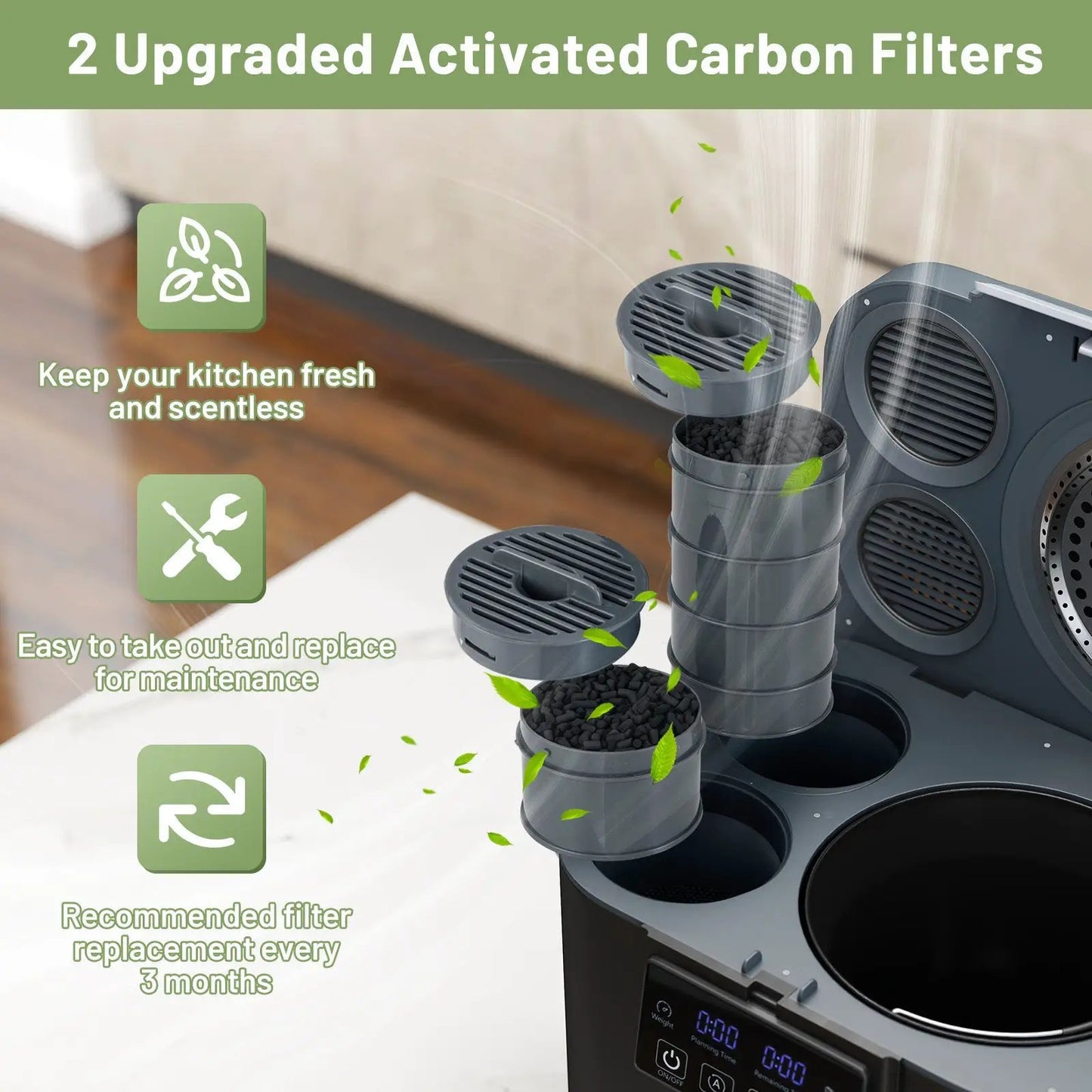 DirectDeals 4L electric composter with lid and LED display, gray unit with carbon filters on Tampa Home & Garden Store