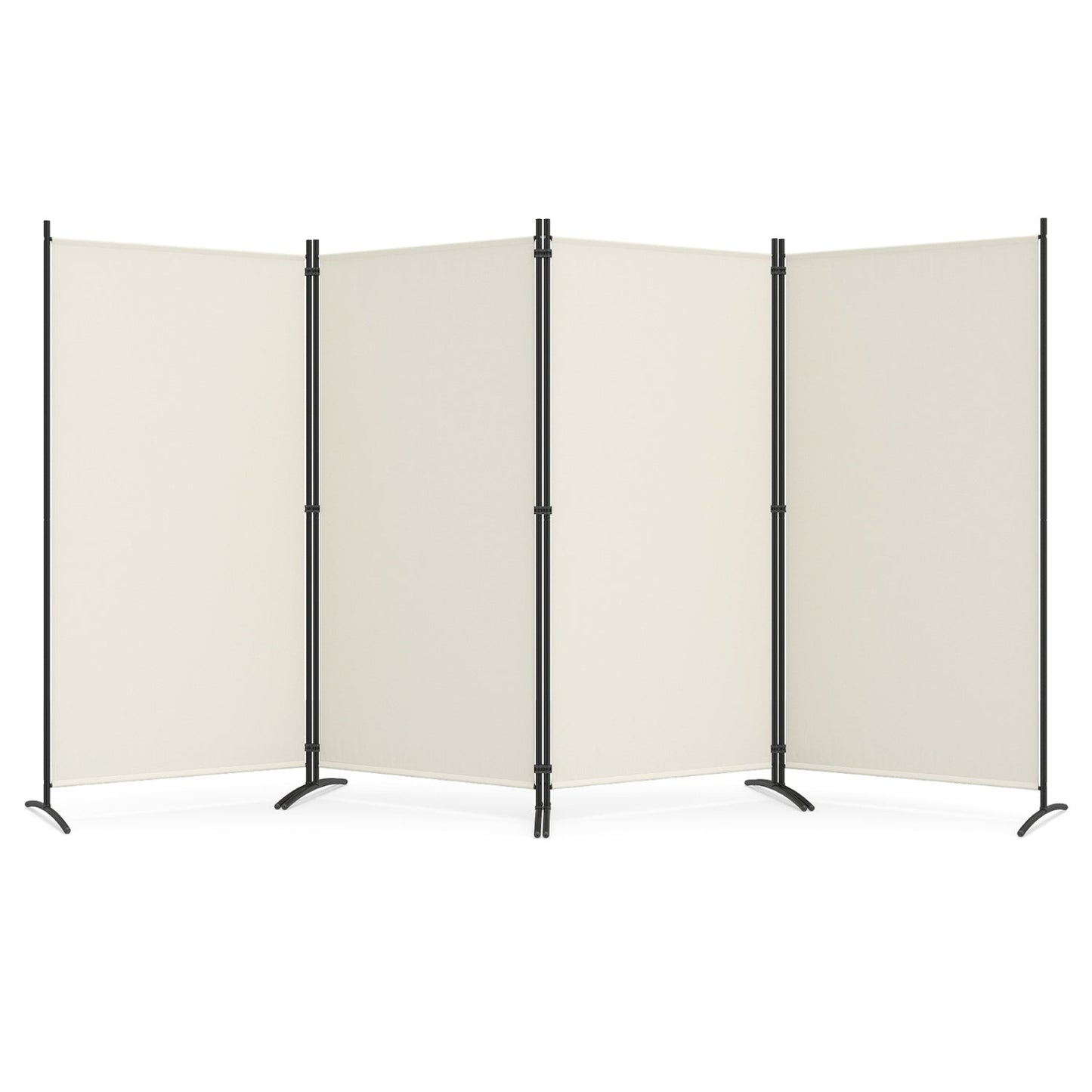 4-panel room divider screen by DirectDeals with beige fabric panels and black metal frame on Tampa Home & Garden Store