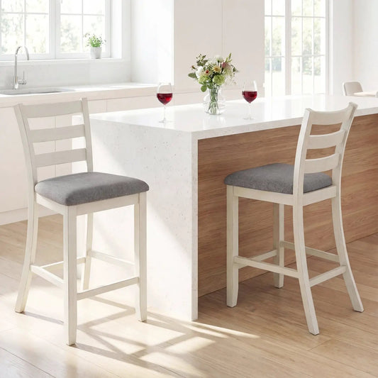 Counter Height Chairs with Rubberwood Legs