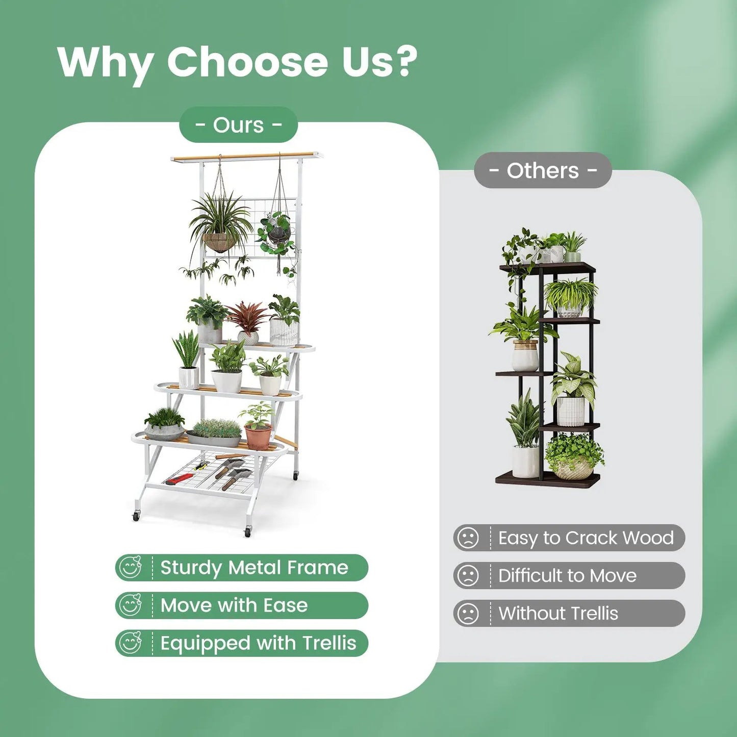 4-Tier Hanging Plant Stand with Hanging Bar - Tampa Home & Garden Store
