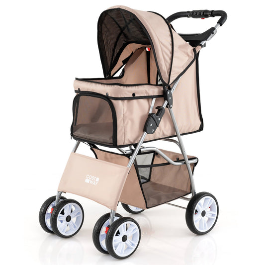 4 Wheel Pet Stroller for Small Dogs Cats up to 33 LBS - Tampa Home & Garden Store