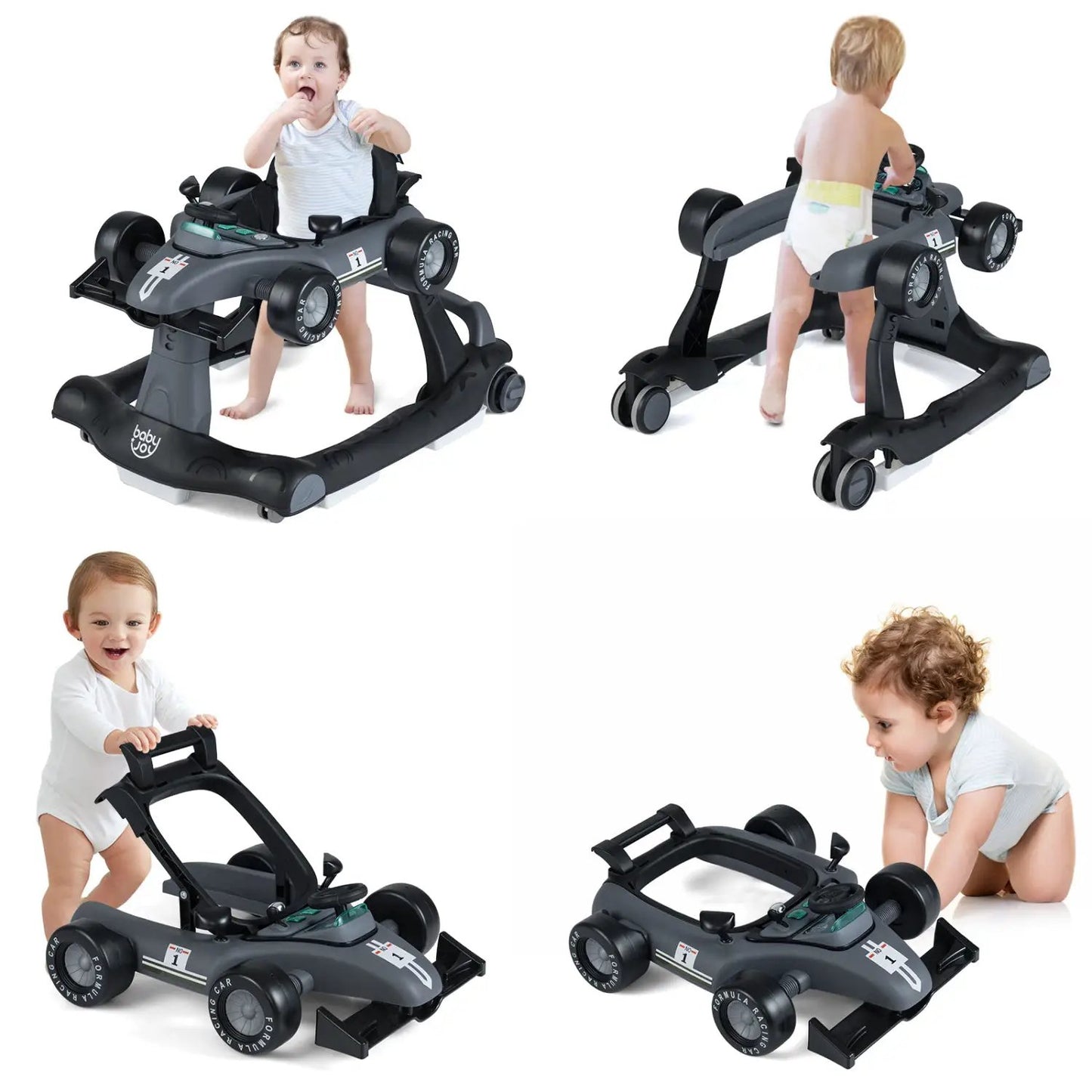 4-In-1 Push Walker gray and black by DirectDeals adjustable height baby walker on Tampa Home & Garden Store