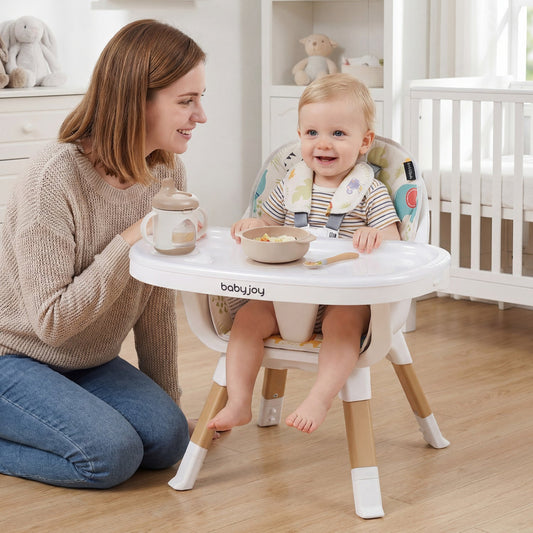 4 in 1 High Chair for Babies Convertible Toddler Highchair-Multicolor - Tampa Home & Garden Store