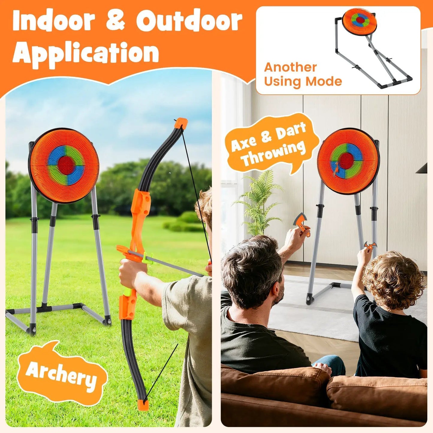 4 in 1 Throwing Target Set with Bristle Target on gray stand DirectDeals on Tampa Home & Garden Store