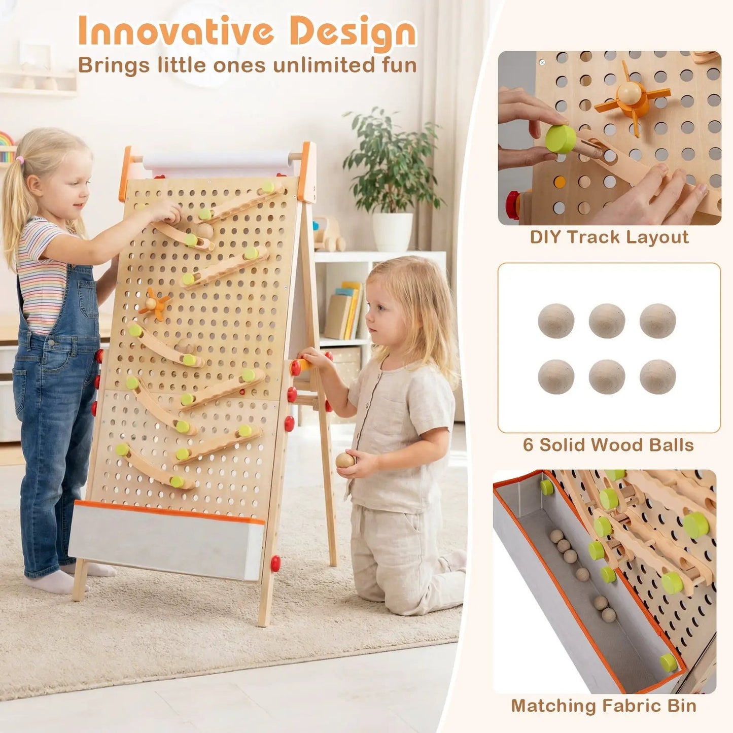 Wooden kids art easel foldable with paper roll, double-sided DirectDeals on Tampa Home & Garden Store