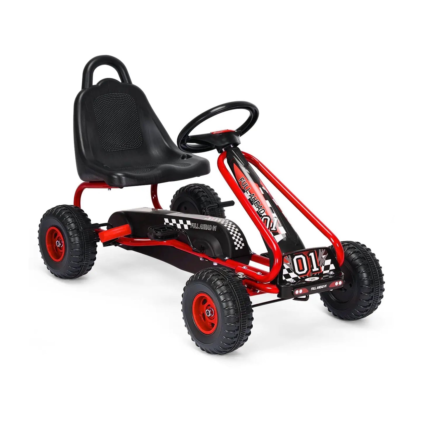 4 Wheel Pedal Powered Ride On with Adjustable Seat-Blue - Tampa Home & Garden Store
