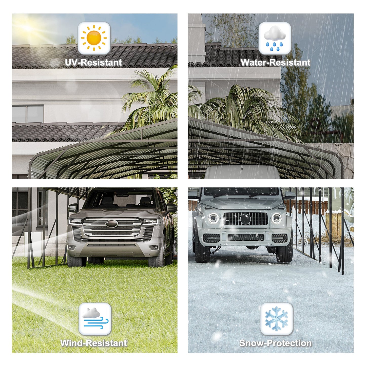 Heavy Duty Carport Canopy 20'X30' by HouseOfZazla with UV, water, wind and snow protection on Tampa Home & Garden Store