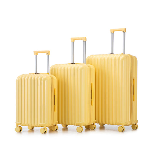 HouseOfZazla yellow 3-piece spinner luggage set with telescoping handles and wheels on Tampa Home & Garden Store