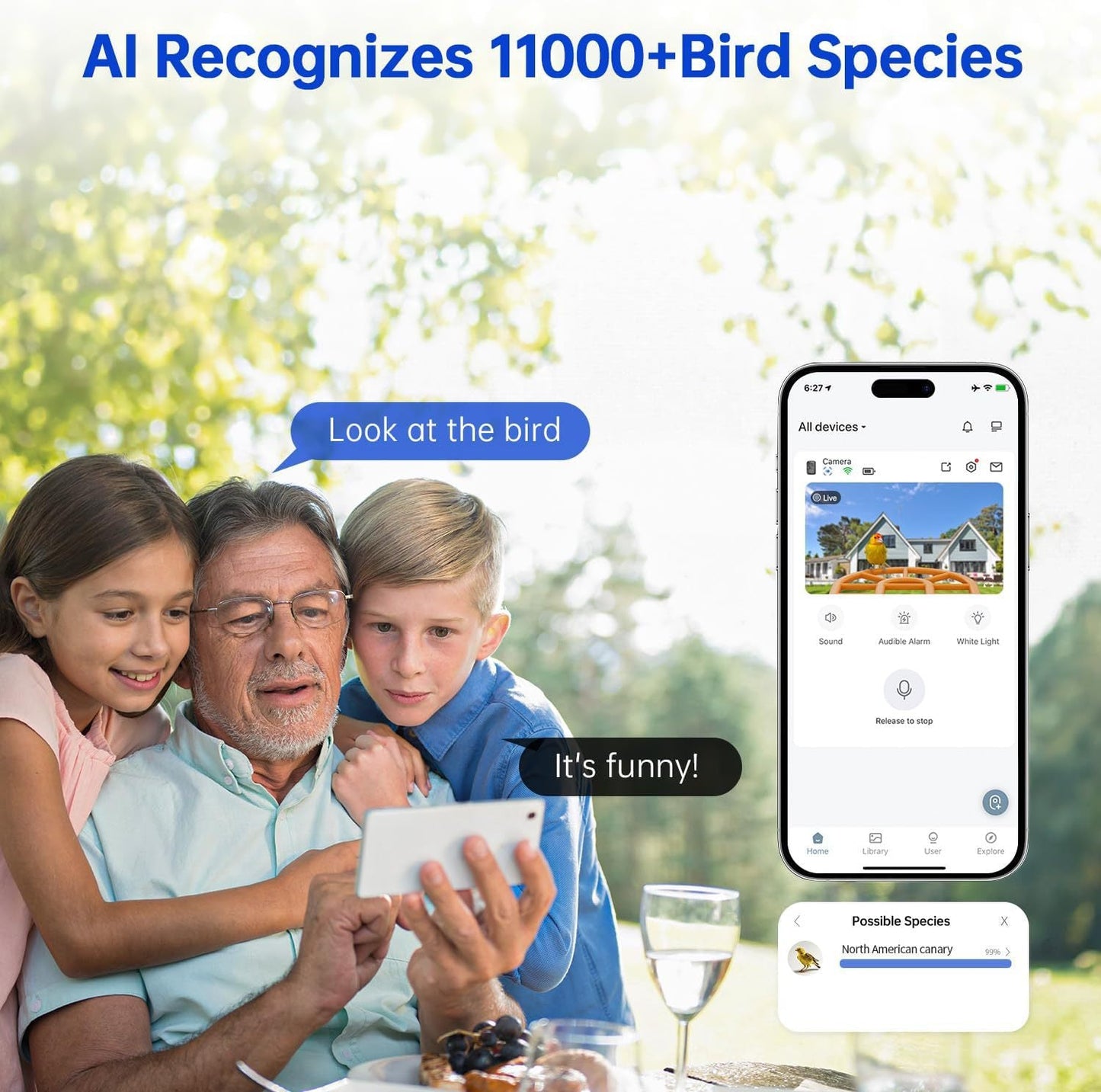 Smart Feeder Surveillance Camera by Sell My Stuff, bird feeder with AI bird ID via app on Tampa Home & Garden Store