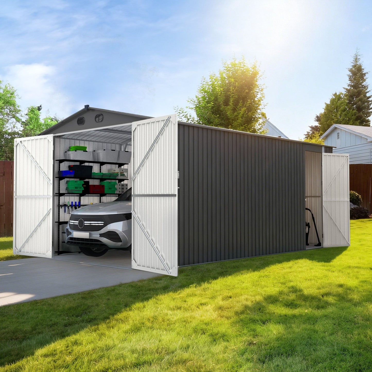 Sturdy Outdoor Metal Shed and Garden Storage