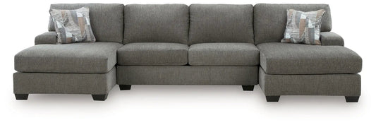 Clarington sectional by Unique Piece Furniture, grey fabric with dual chaise ends on Tampa Home & Garden Store