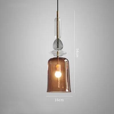 Bar Counter Macarons Candy glass pendant chandelier with amber shade and glass accents on Tampa Home & Garden Store