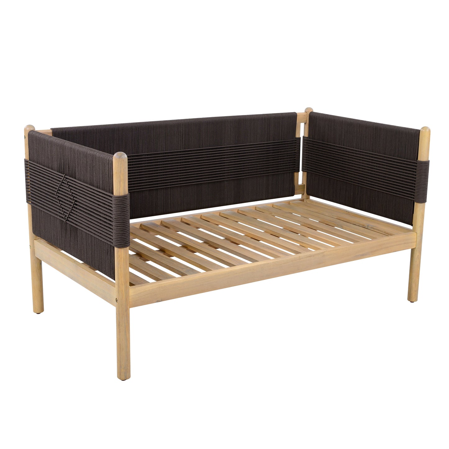 Acacia Loveseat With Diamond Rope And Cushions