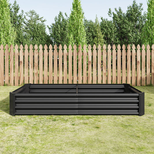Raised Garden Bed metal rectangular planter 6×3×1 ft, black finish on Tampa Home & Garden Store