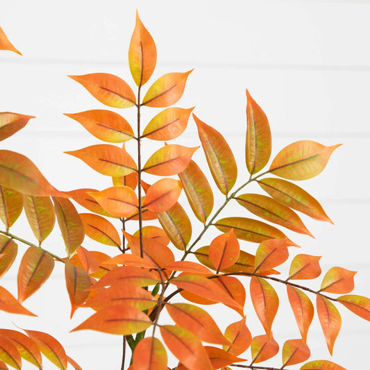 Autumn Sumac Artificial Tree with bright orange leaves in minimalist design on Tampa Home & Garden Store
