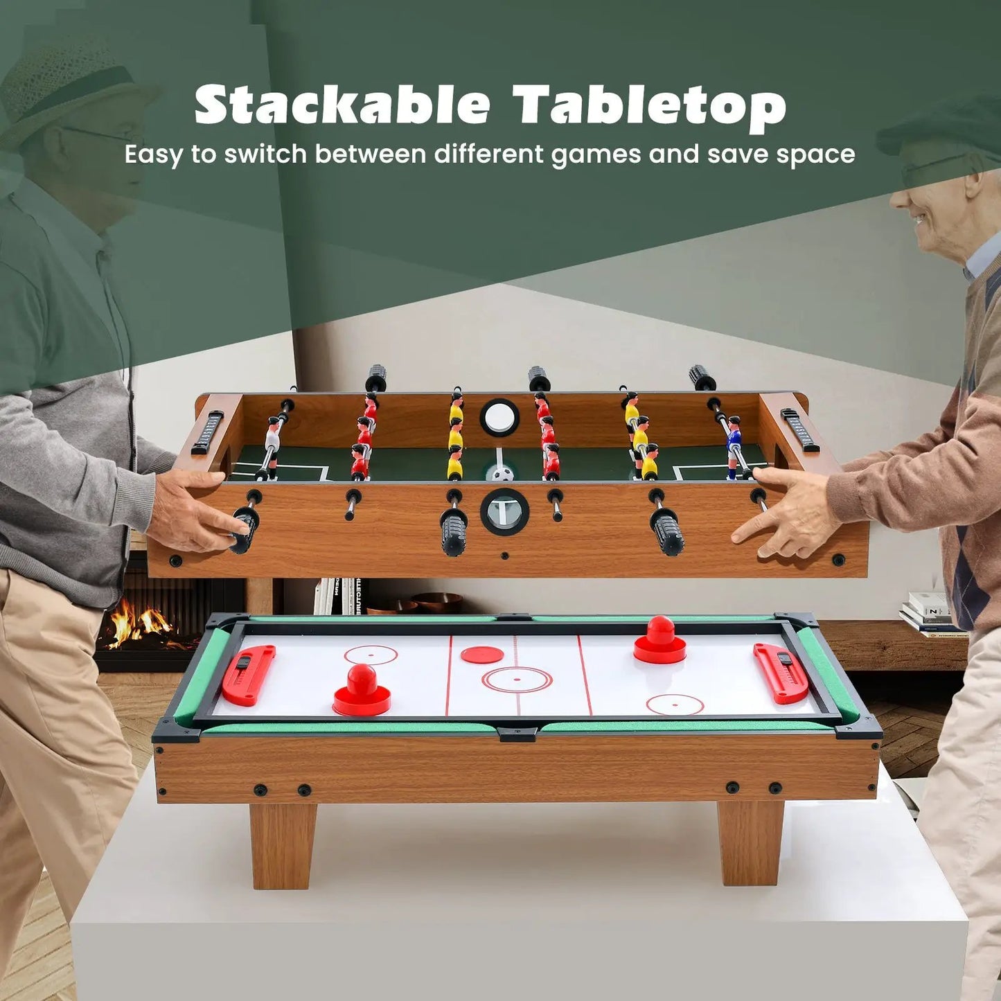 4-in-1 Combo Game Table Set Foosball Table with Billiards and Hockey - Tampa Home & Garden Store
