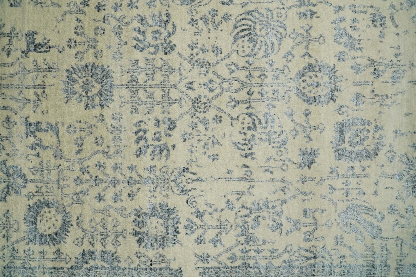4x6 Fine Hand Knotted Beige and Gray Traditional Vintage Persian Style Antique Wool and Silk Rug | AGR14 - Tampa Home & Garden Store