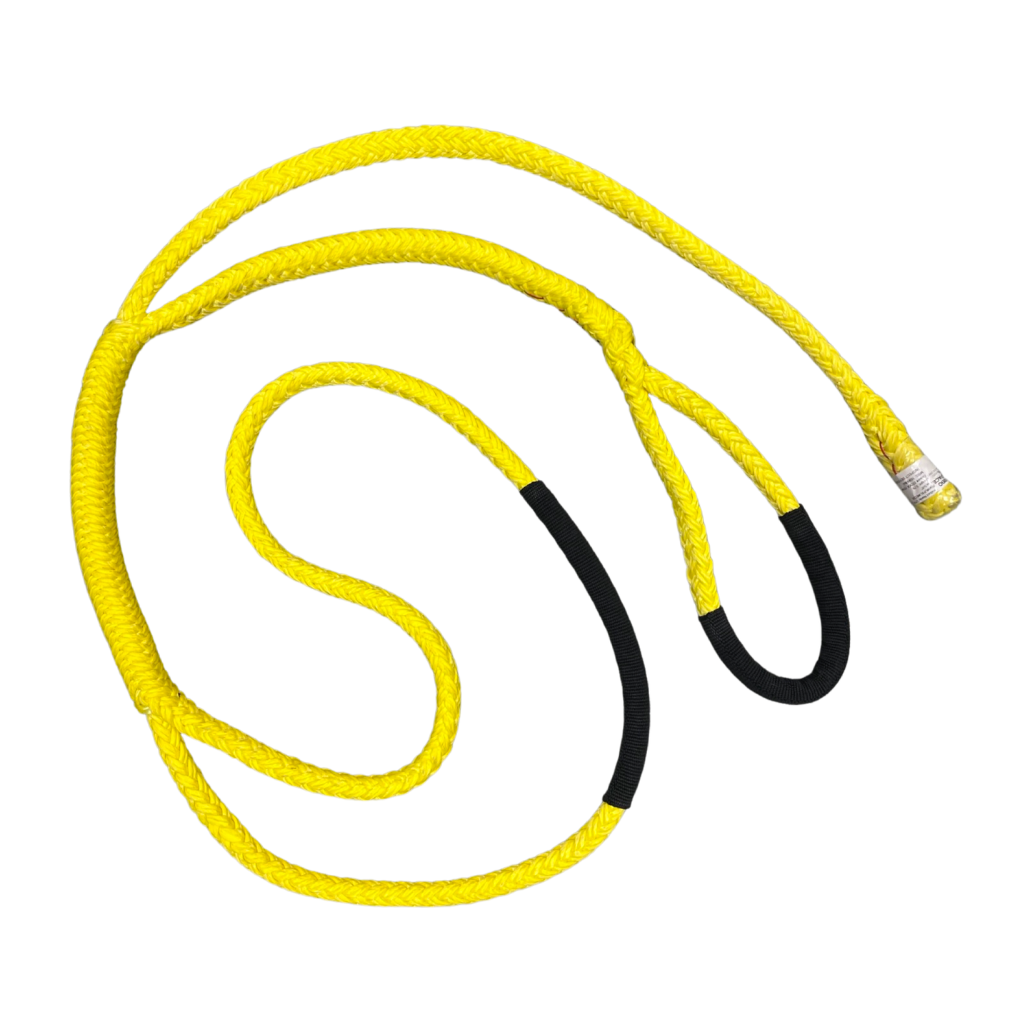 Five Eighths Inch Arbo Space Whoopie Sling bright yellow braided rope with black end wraps on Tampa Home & Garden Store