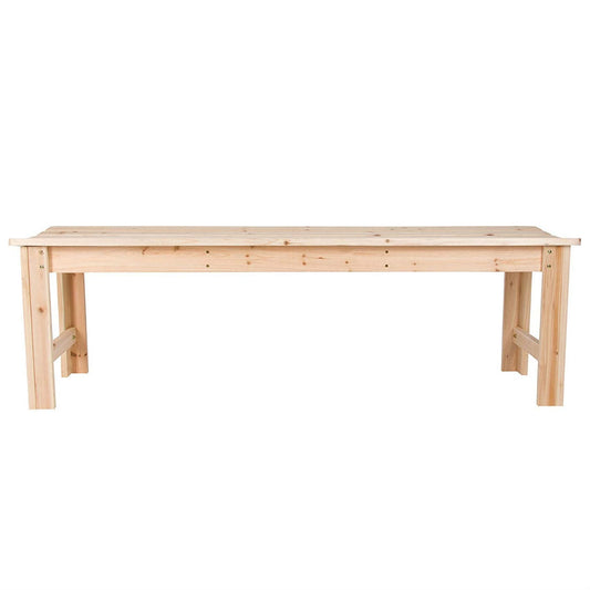 5-Ft Backless Garden Bench in Natural Yellow Cedar Wood - Tampa Home & Garden Store
