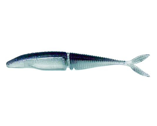 GrandeBass RattleShad 5in soft bait minnow swimbait in blue-green glitter with ribbed body on Tampa Home & Garden Store